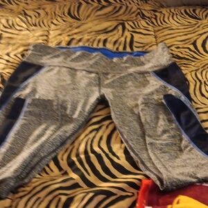 Kids Gray and Blue Athletic Bottoms